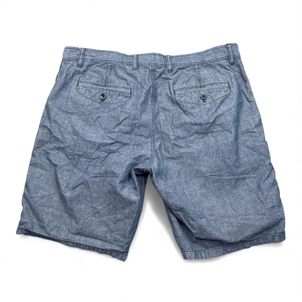 Banana Republic Aiden Chino Shorts Mens Size 33 Blue Gray Casual Stretch Classic